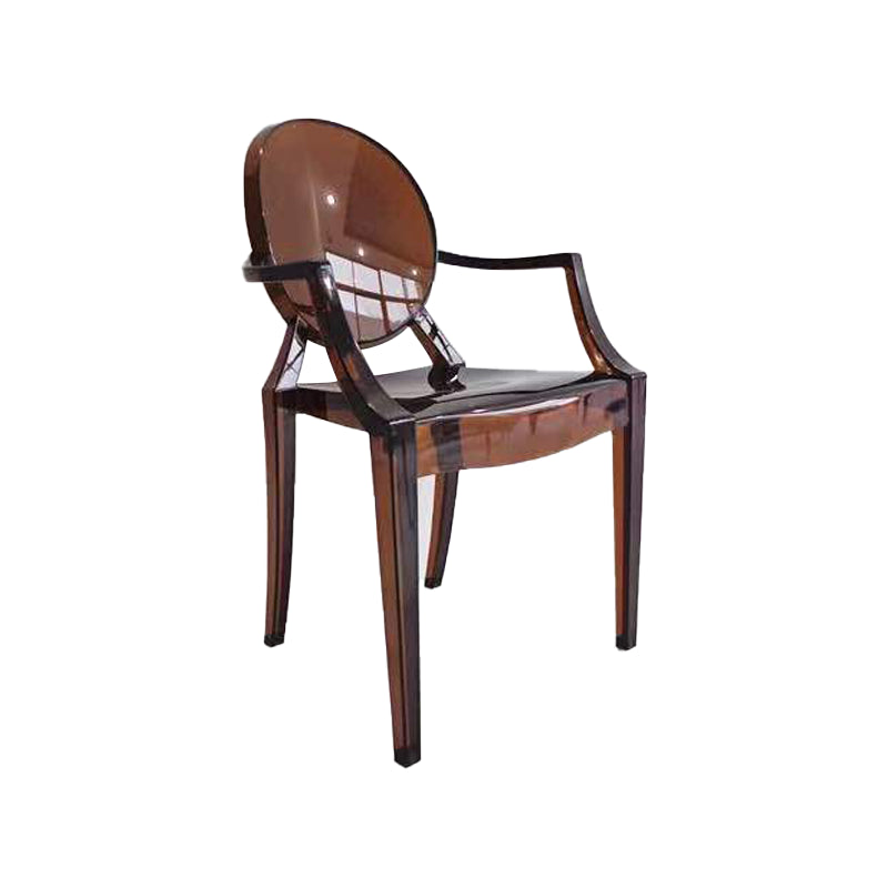 Chaise d'intérieur contemporaine en plastique à dossier ouvert, chaise de salle à manger de 21 pouces de large