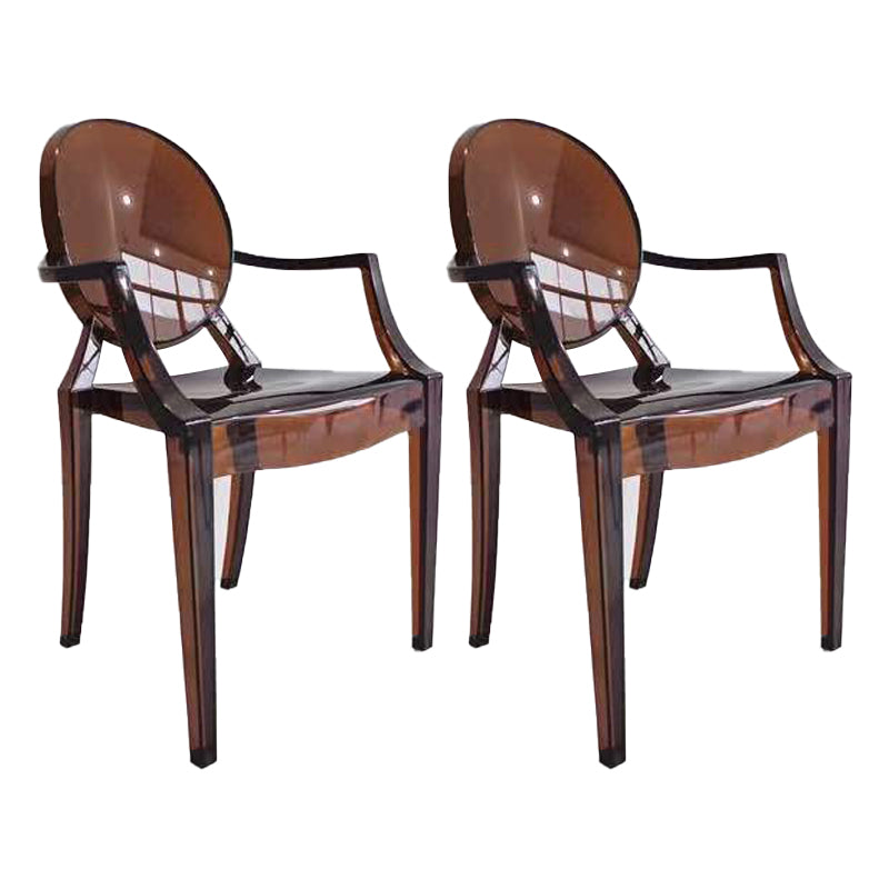 Chaise d'intérieur contemporaine en plastique à dossier ouvert, chaise de salle à manger de 21 pouces de large