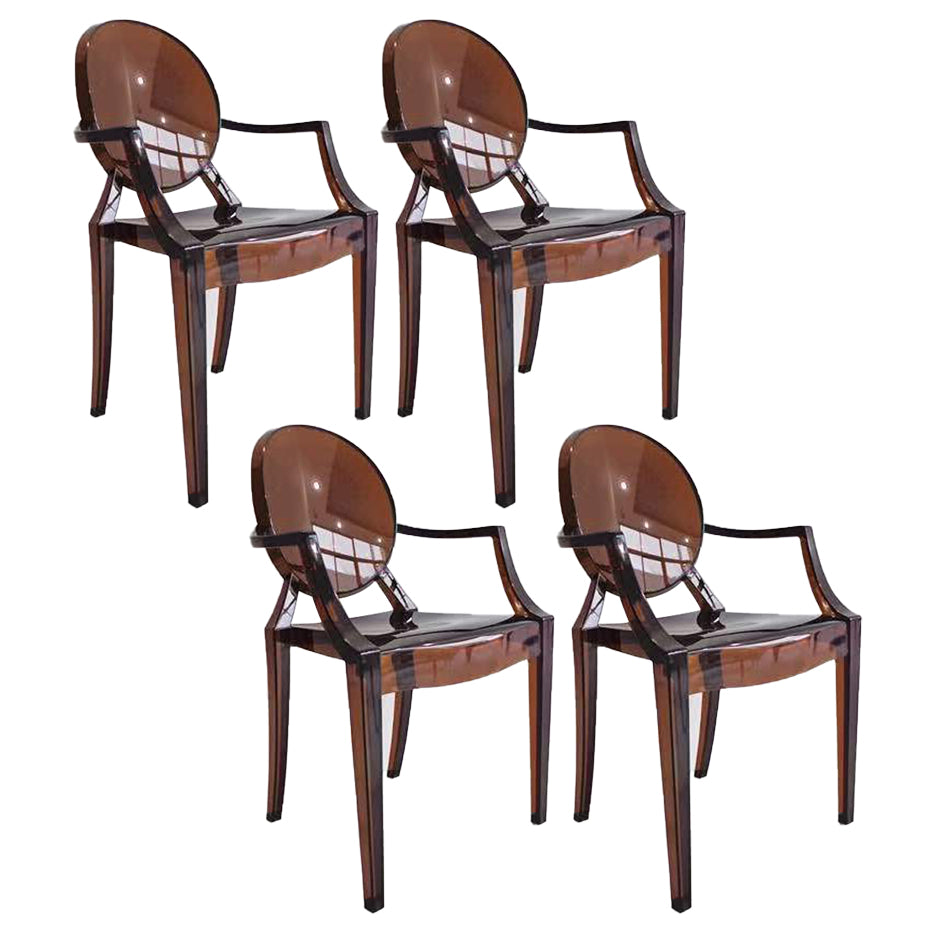 Chaise d'intérieur contemporaine en plastique à dossier ouvert, chaise de salle à manger de 21 pouces de large