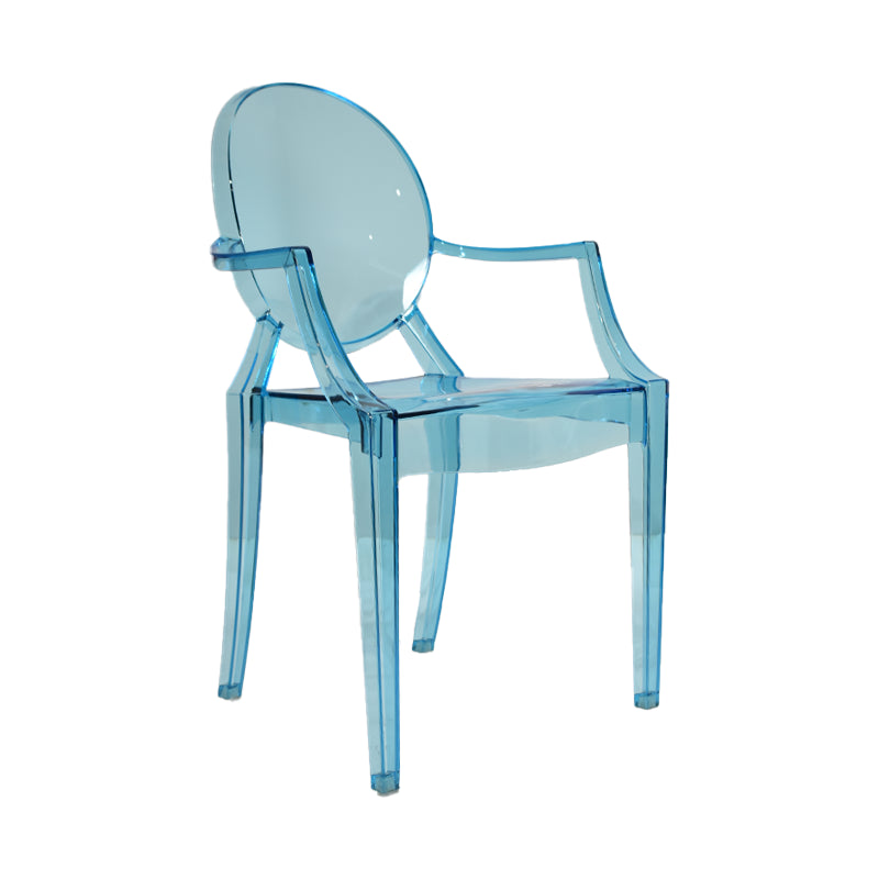 Chaise d'intérieur contemporaine en plastique à dossier ouvert, chaise de salle à manger de 21 pouces de large