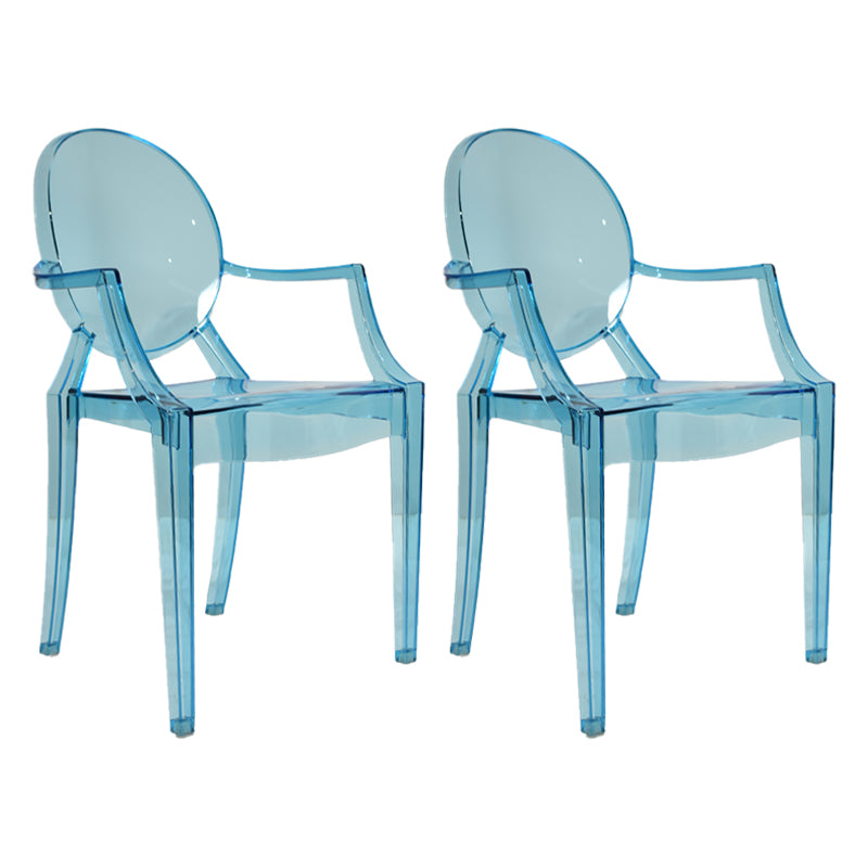 Chaise d'intérieur contemporaine en plastique à dossier ouvert, chaise de salle à manger de 21 pouces de large