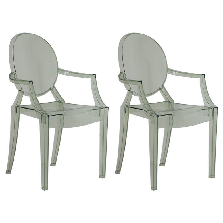 Chaise d'intérieur contemporaine en plastique à dossier ouvert, chaise de salle à manger de 21 pouces de large