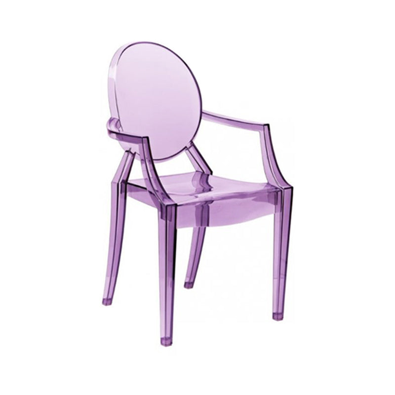 Chaise d'intérieur contemporaine en plastique à dossier ouvert, chaise de salle à manger de 21 pouces de large