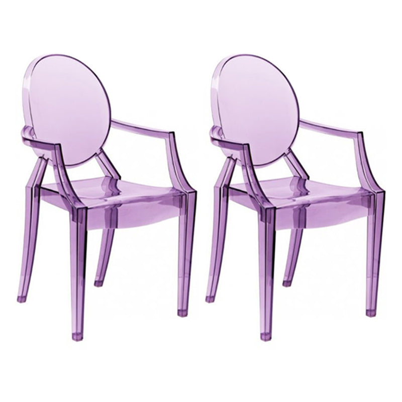 Chaise d'intérieur contemporaine en plastique à dossier ouvert, chaise de salle à manger de 21 pouces de large