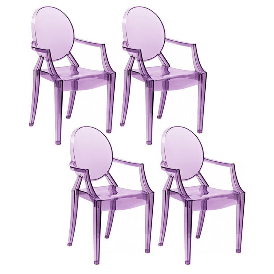 Chaise d'intérieur contemporaine en plastique à dossier ouvert, chaise de salle à manger de 21 pouces de large