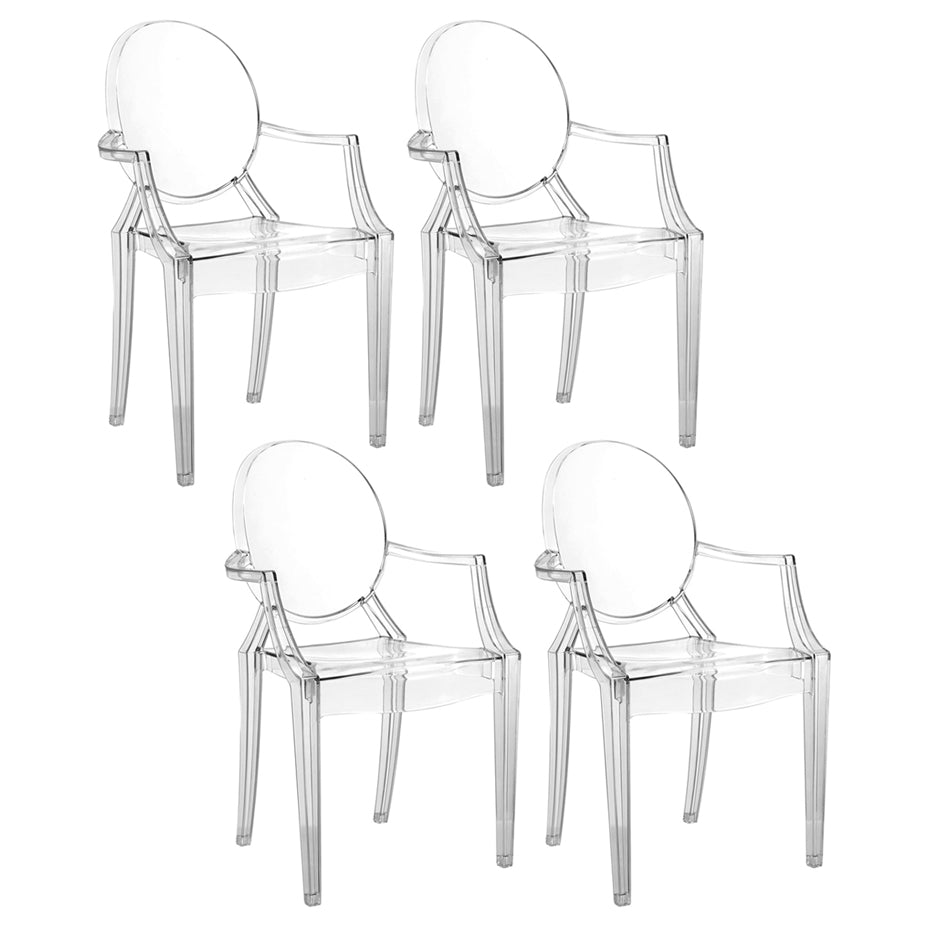 Chaise d'intérieur contemporaine en plastique à dossier ouvert, chaise de salle à manger de 21 pouces de large
