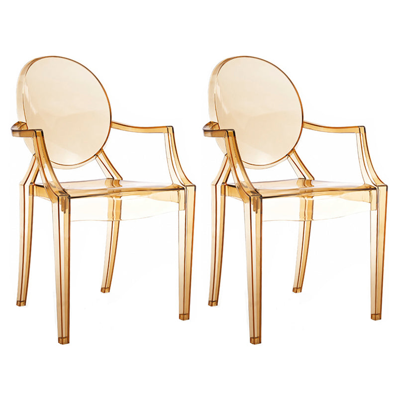 Chaise d'intérieur contemporaine en plastique à dossier ouvert, chaise de salle à manger de 21 pouces de large