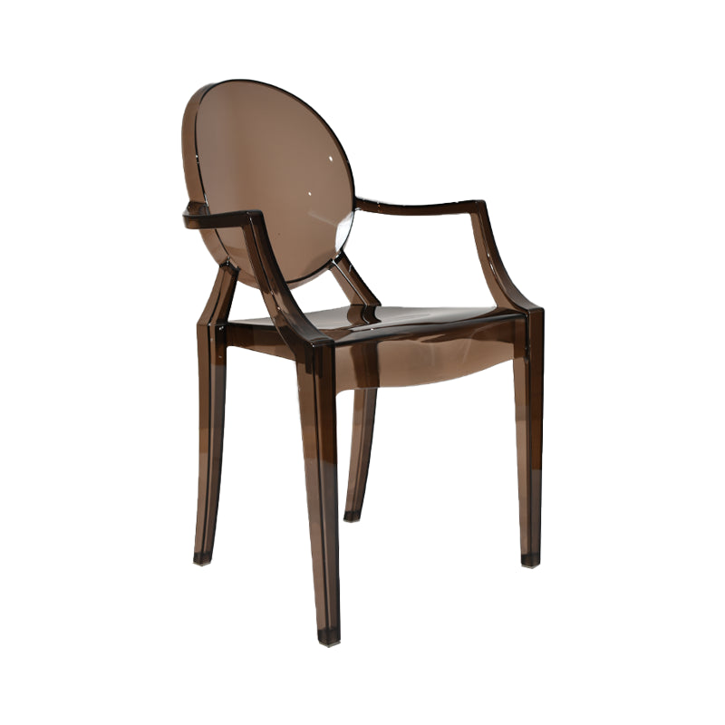 Chaise d'intérieur contemporaine en plastique à dossier ouvert, chaise de salle à manger de 21 pouces de large