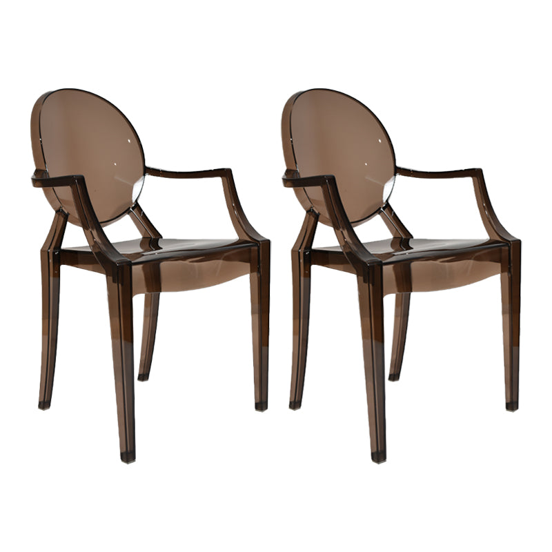 Chaise d'intérieur contemporaine en plastique à dossier ouvert, chaise de salle à manger de 21 pouces de large