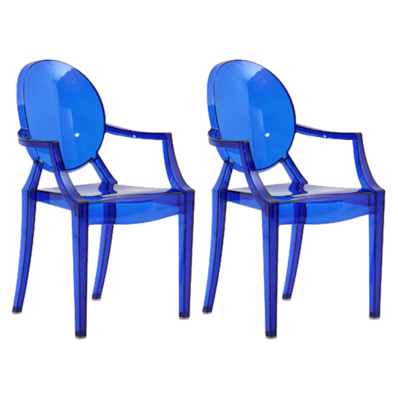 Chaise d'intérieur contemporaine en plastique à dossier ouvert, chaise de salle à manger de 21 pouces de large
