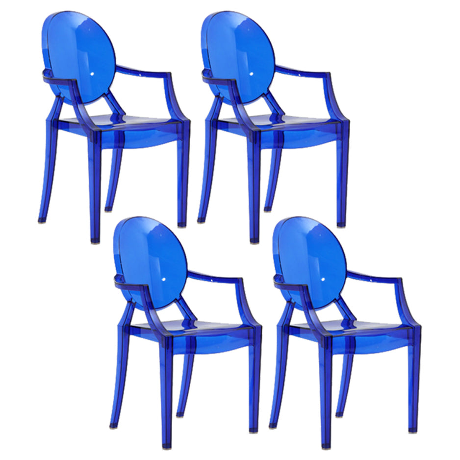 Chaise d'intérieur contemporaine en plastique à dossier ouvert, chaise de salle à manger de 21 pouces de large