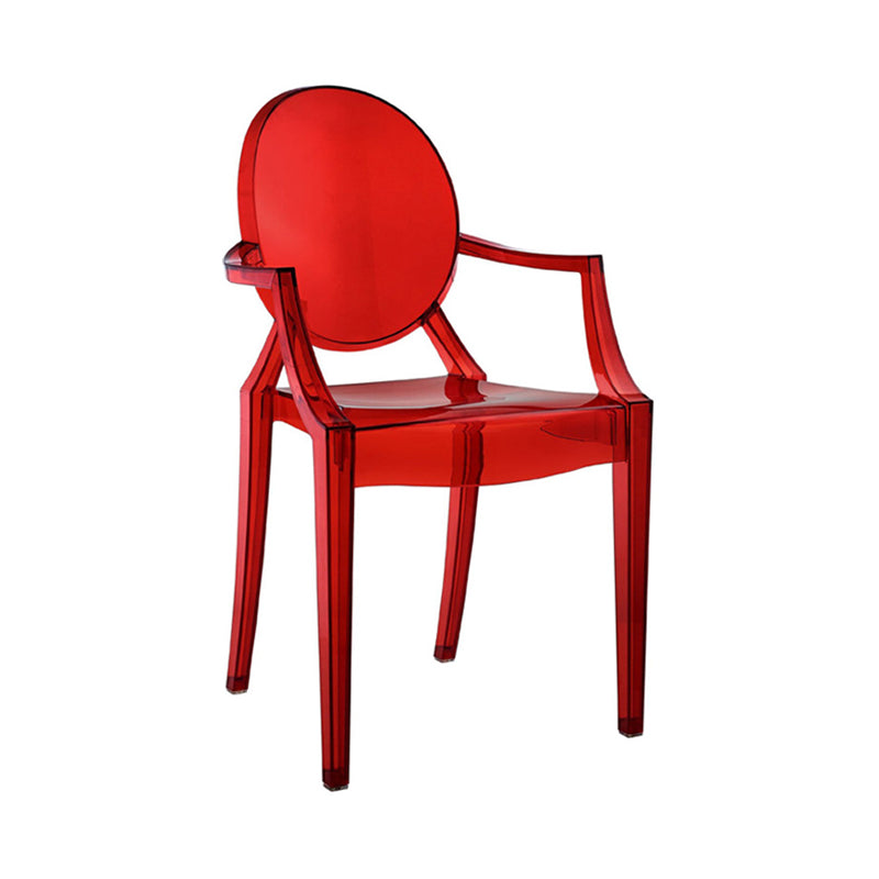Chaise d'intérieur contemporaine en plastique à dossier ouvert, chaise de salle à manger de 21 pouces de large