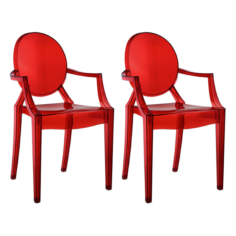 Chaise d'intérieur contemporaine en plastique à dossier ouvert, chaise de salle à manger de 21 pouces de large