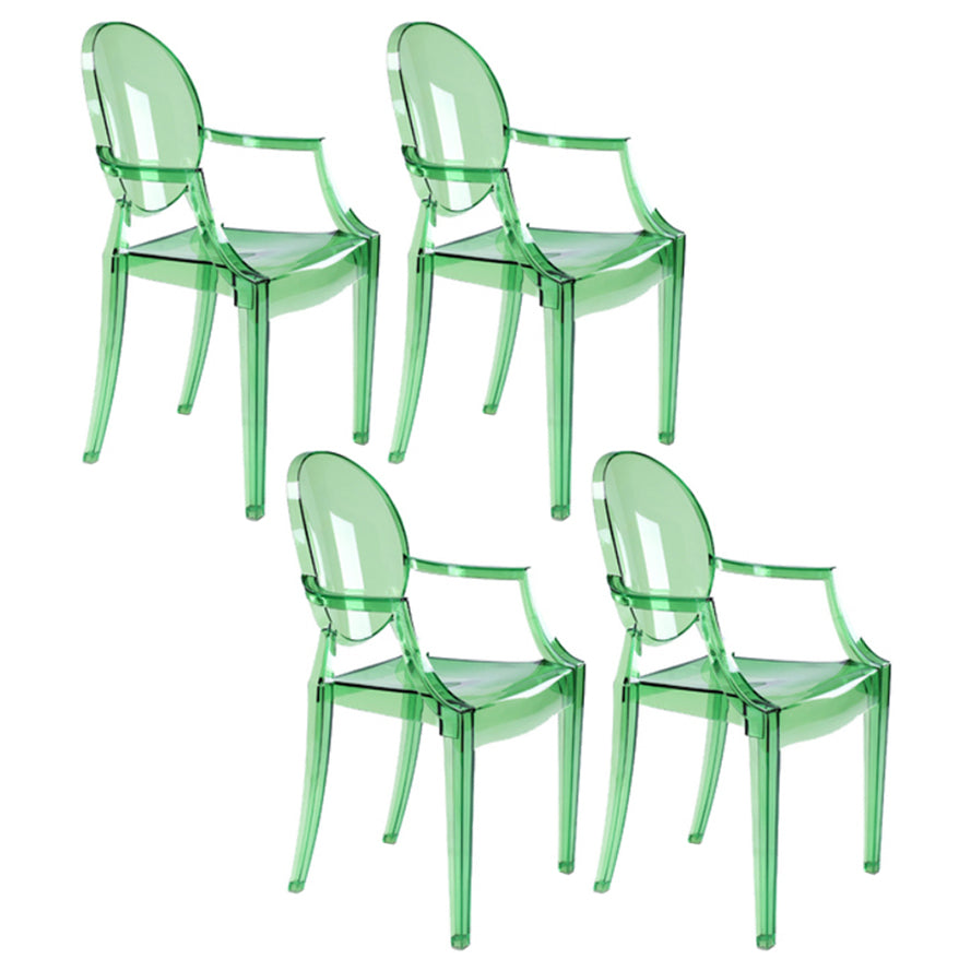 Chaise d'intérieur contemporaine en plastique à dossier ouvert, chaise de salle à manger de 21 pouces de large