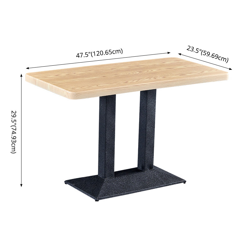 Minimalist Wooden Dining Set Standard Height with Pedestal Base Dining RoomSet for Home Use