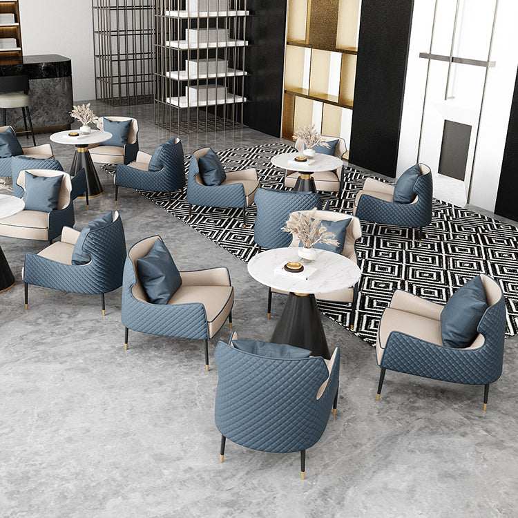 Contemporary Kitchen Dining Room Set with Round Sintered Stone Top Formal Dining Table Furniture