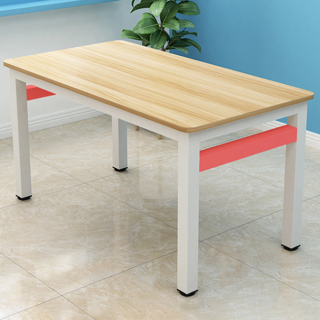 Minimalist Wooden Dining Room Set with White Base Formal Dining Table Furniture