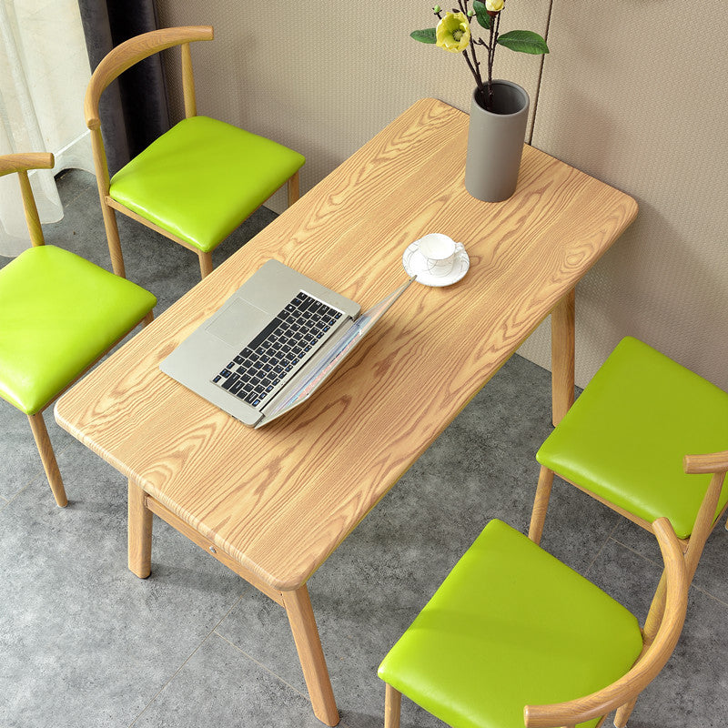 Modern Wooden Dining Room Set with Rectangle Top and Trestle Base Furniture