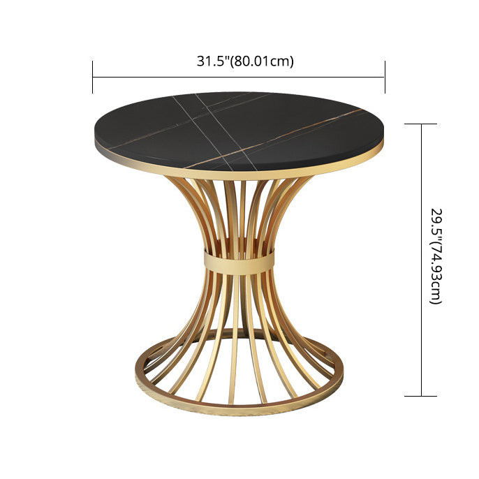 Glam Style Dining Room Set Standard Height with Pedestal Base Dining Furniture