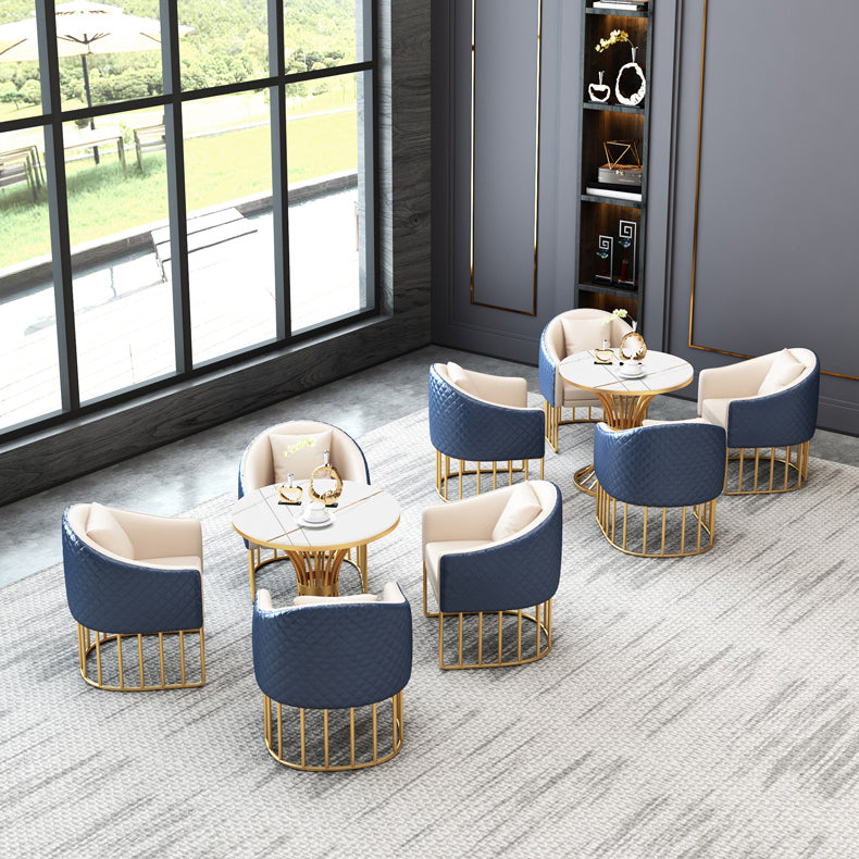 Glam Style Dining Room Set Standard Height with Pedestal Base Dining Furniture