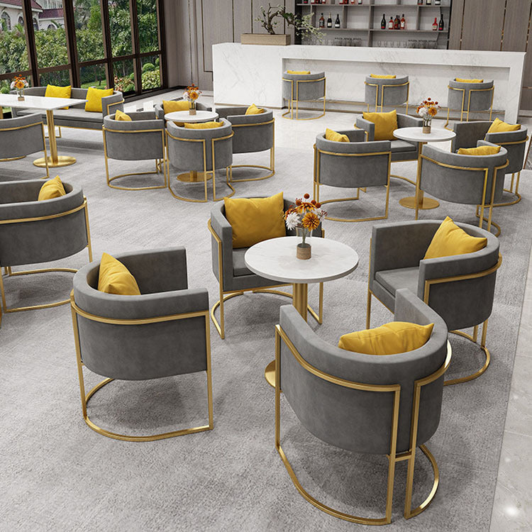 Glam Sintered Stone Dining Table Set with Round Top Pedestal Base Dining Furniture for Home Use