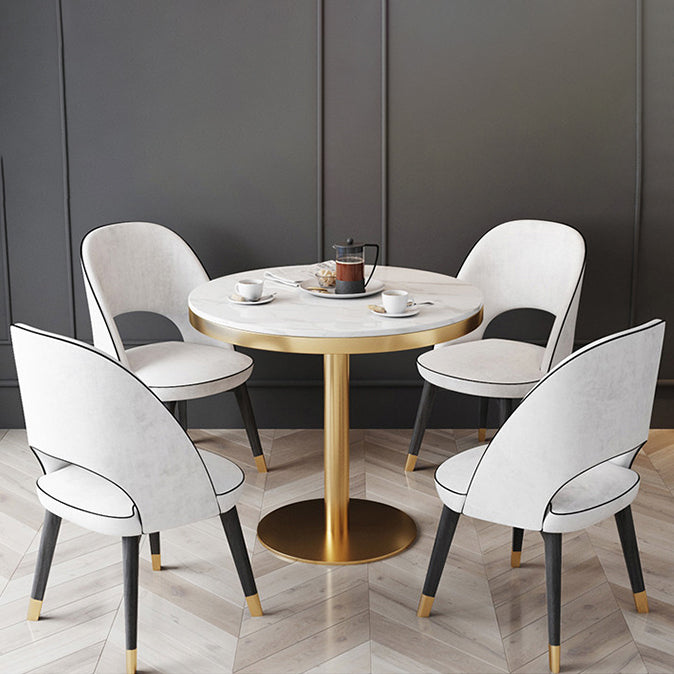 Nordic Sintered Stone Dining Room Set Standard Height with Pedestal Base Dining Furniture