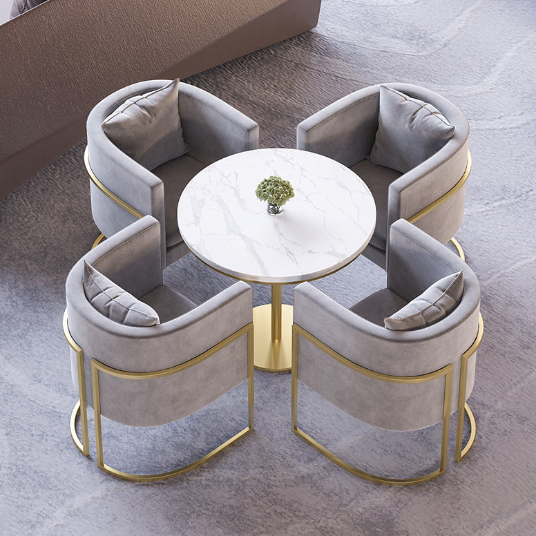 Nordic Sintered Stone Dining Room Set with Metal Base Dining Furniture for Household