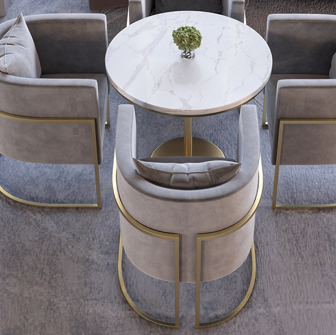 Nordic Sintered Stone Dining Room Set with Metal Base Dining Furniture for Household