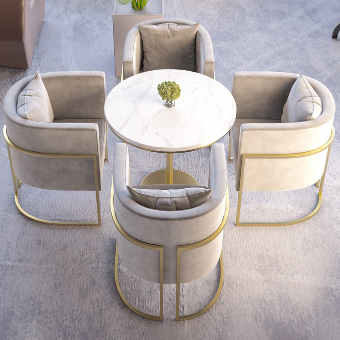 Nordic Sintered Stone Dining Room Set with Metal Base Dining Furniture for Household