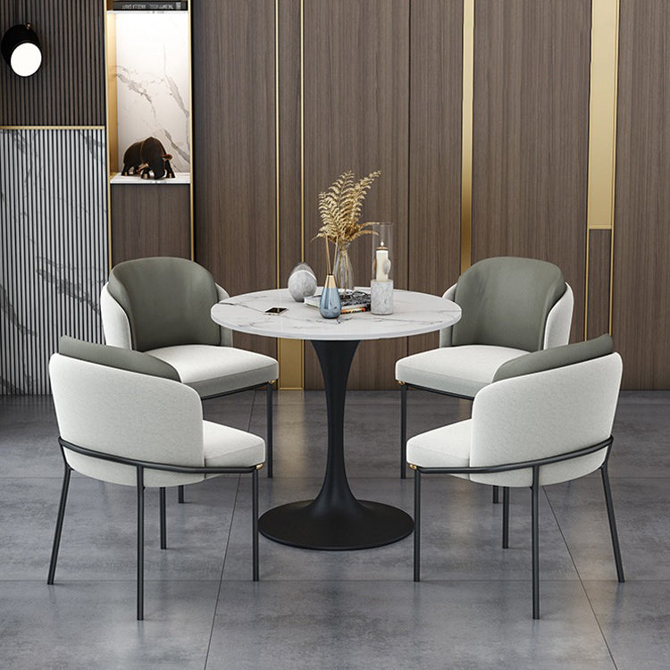 Glam Style Sintered Stone Dining Room Set with Black Leg Dining Furniture for Home Use