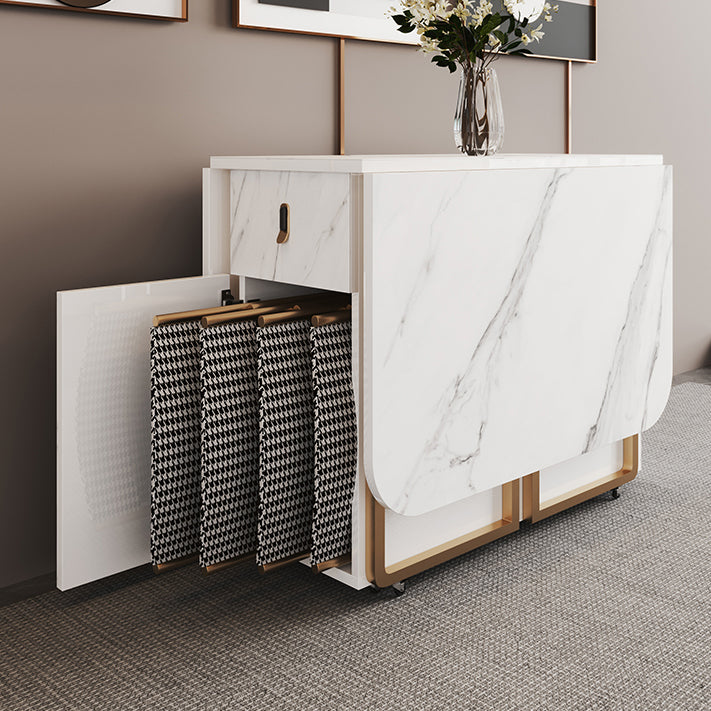 Rectangle Contemporary Sintered Stone Dining Room Set Foldable Dining Furniture for Restaurant