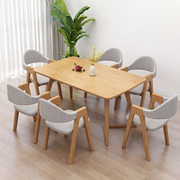 Fixed Wood Top Kitchen Table Set with 4 Legs Base Dining Table Sets for Dining Room