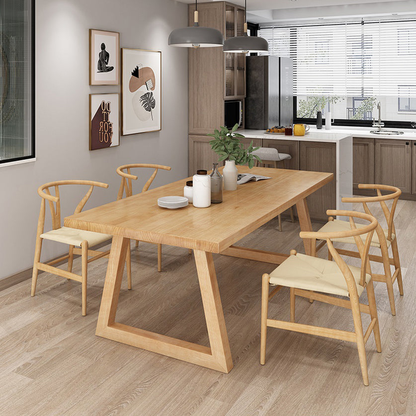 Contemporary Rectangle Shape Dining Set Solid Wood Top Dining Table Furniture for Dining Room