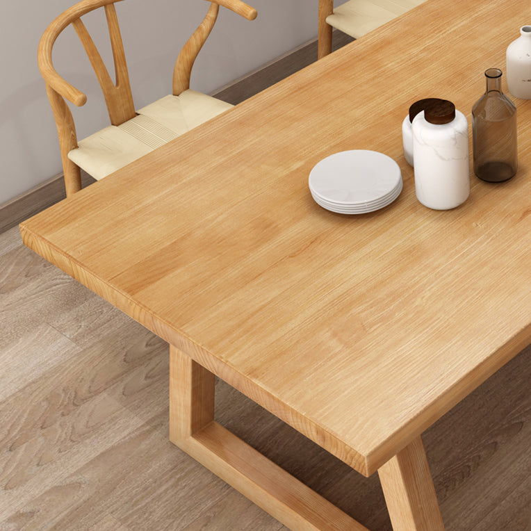 Contemporary Rectangle Shape Dining Set Solid Wood Top Dining Table Furniture for Dining Room