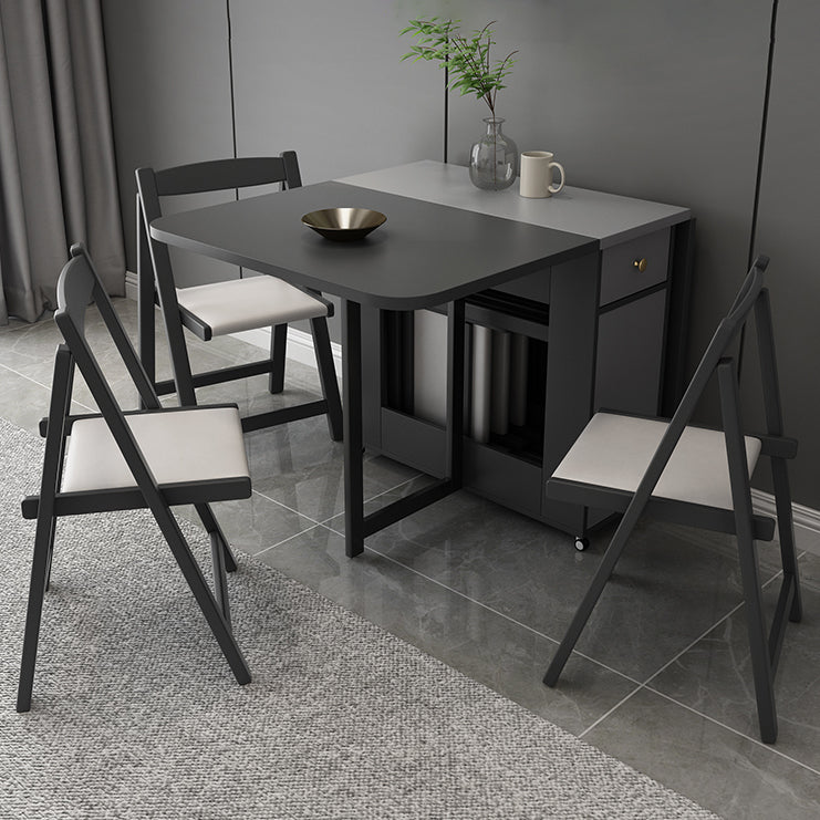 Modern Style Traditional Height Dining Set with Drop Leaf Table and Trestle Base for Home Use