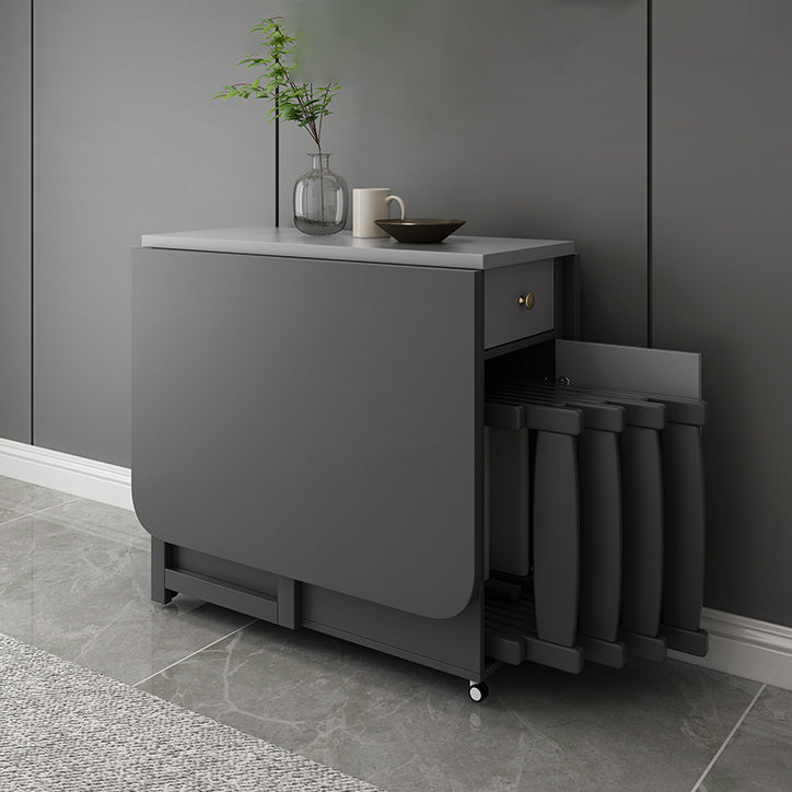 Modern Style Traditional Height Dining Set with Drop Leaf Table and Trestle Base for Home Use