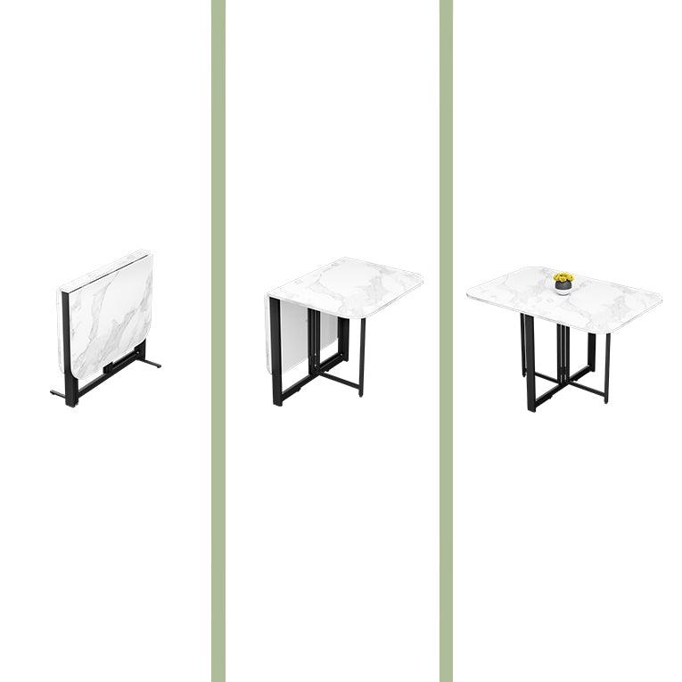 Contemporary Style Traditional Height Dining Set with Foldable Table and Trestle Base