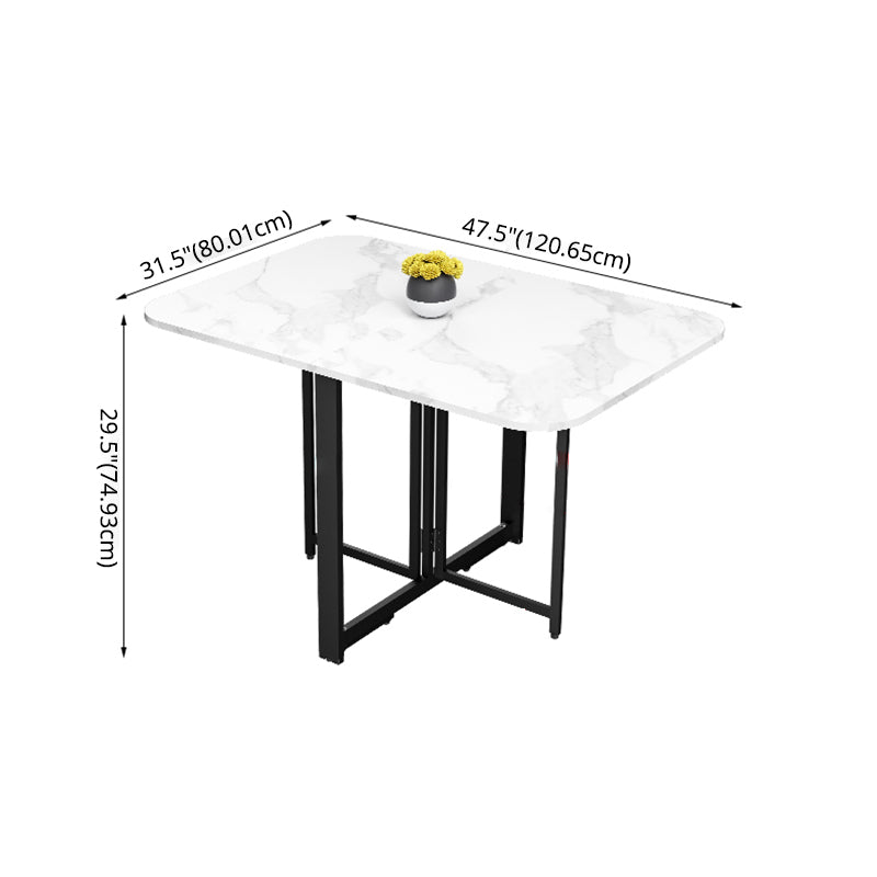 Contemporary Style Traditional Height Dining Set with Foldable Table and Trestle Base