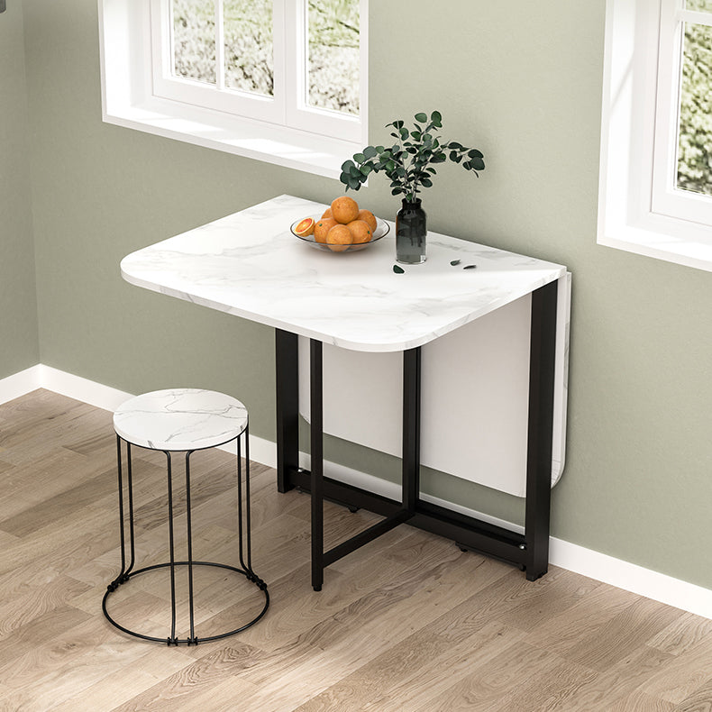 Contemporary Style Traditional Height Dining Set with Foldable Table and Trestle Base