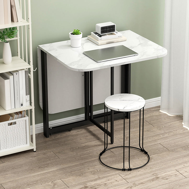 Contemporary Style Traditional Height Dining Set with Foldable Table and Trestle Base