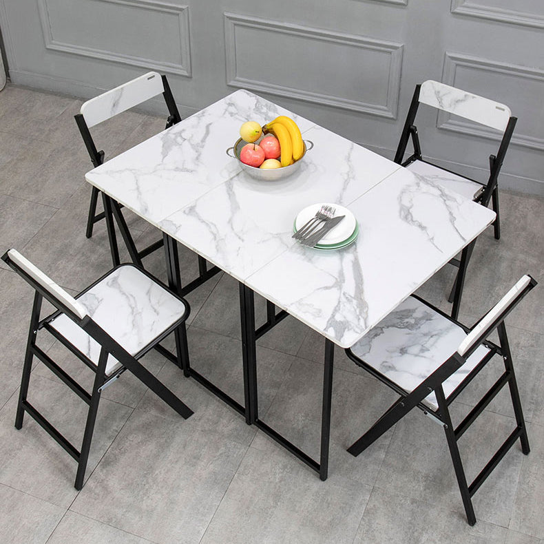 Modern Style Traditional Height Dining Set with Removable Leaf Table and Trestle Base