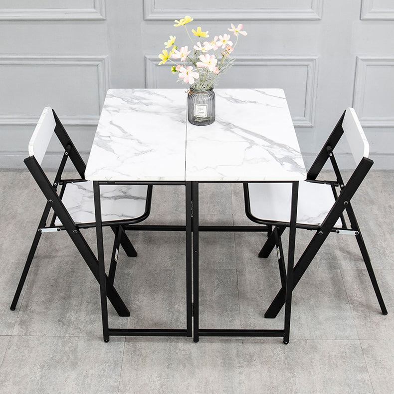 Modern Style Traditional Height Dining Set with Removable Leaf Table and Trestle Base