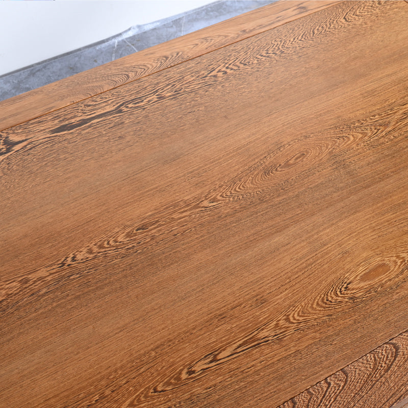 Juego de comedor de madera maciza de estilo tradicional con mesa fija de nogal y 4 patas base para uso en el hogar