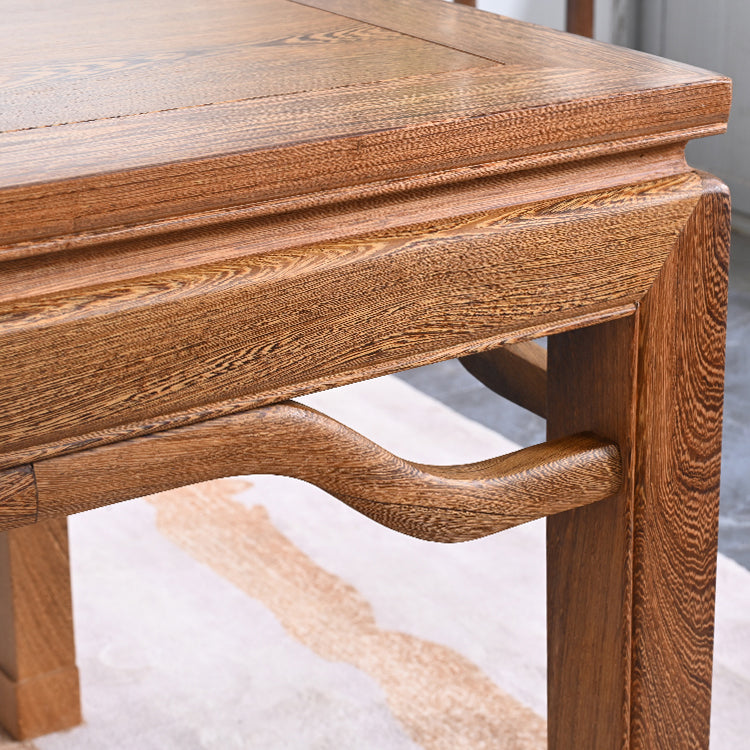 Juego de comedor de madera maciza de estilo tradicional con mesa fija de nogal y 4 patas base para uso en el hogar