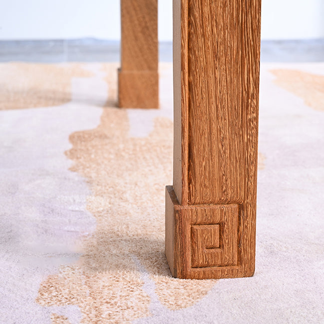 Juego de comedor de madera maciza de estilo tradicional con mesa fija de nogal y 4 patas base para uso en el hogar