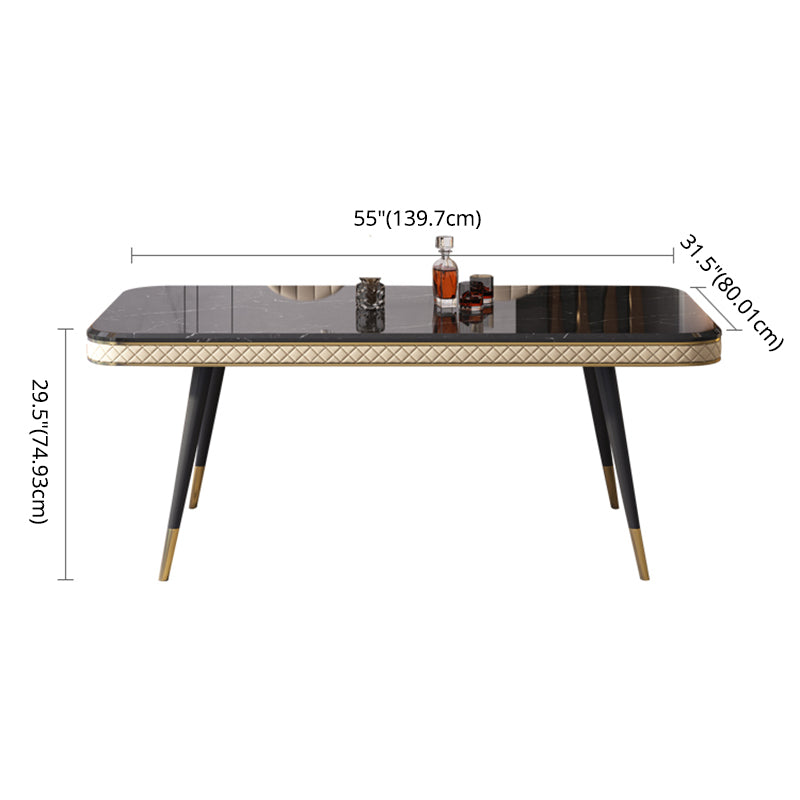 Dining Room Sets Contemporary with Sintered Stone Table and Cushion Chairs