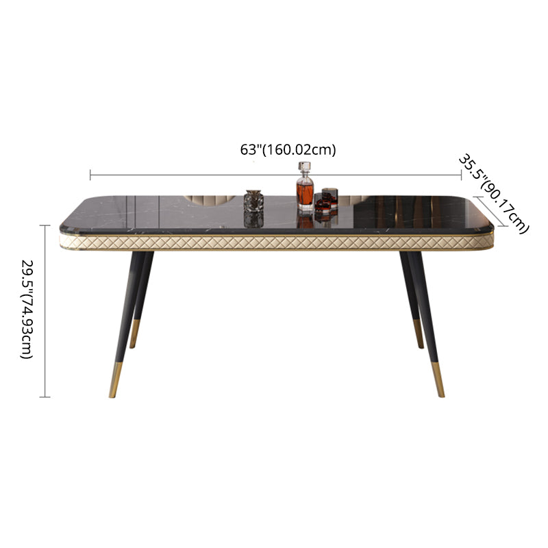 Dining Room Sets Contemporary with Sintered Stone Table and Cushion Chairs
