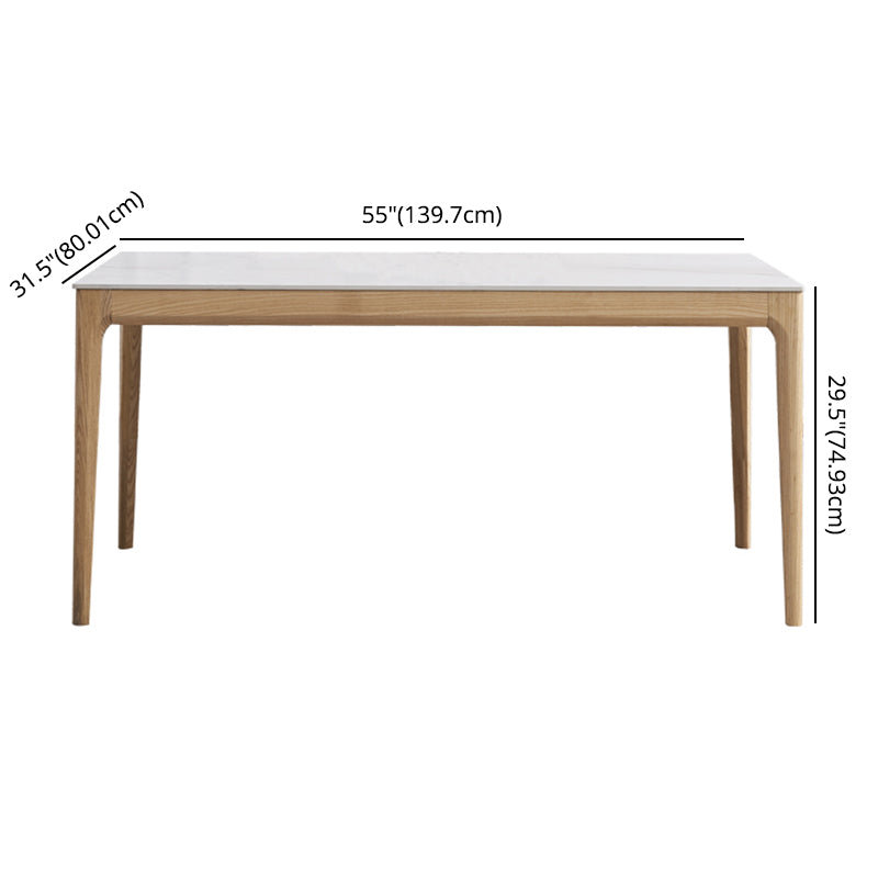 Dining Room Set Minimalist with Solid Wood Table and Upholstered Chairs