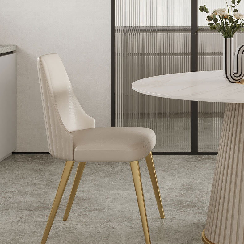 Nordic Round Sintered Stone Dining Table for 4/6 with Pedestal Base Dining Setfor Restaurant