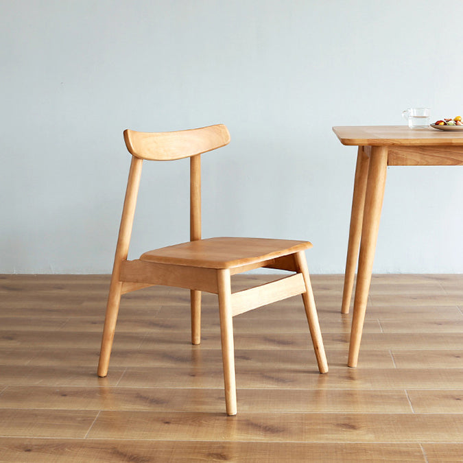 Minimalist Standard Khaki Dining Set Rectangle Shape Solid Wood Dining Set with 4 Legs Base